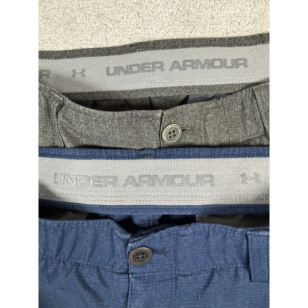 Lot of 2 Under Armour Golf Shorts Men's 38 Gray & Blue Vented Stretch 9" Inseam - Picture 4 of 9